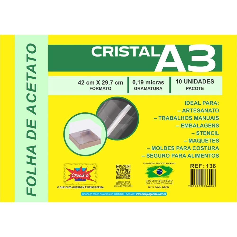 CAPA PARA ENCADERNACAO A3 ACETATO LISA 0,19 GOODIE (PCT.C/10) - imagem 3