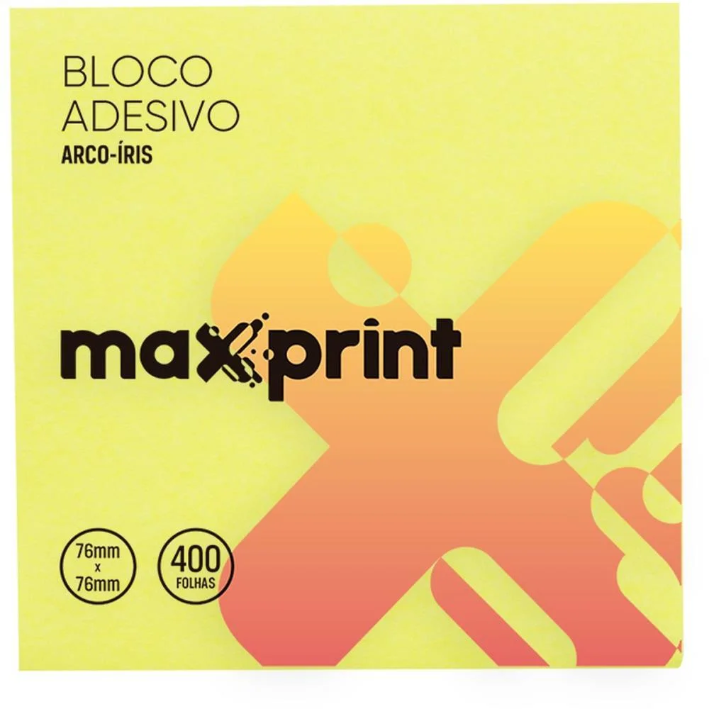 BLOCO DE RECADO AUTOADESIVO 76X76MM 7CORES NEON 400F MAXPRINT (UNIDADE) - imagem 2