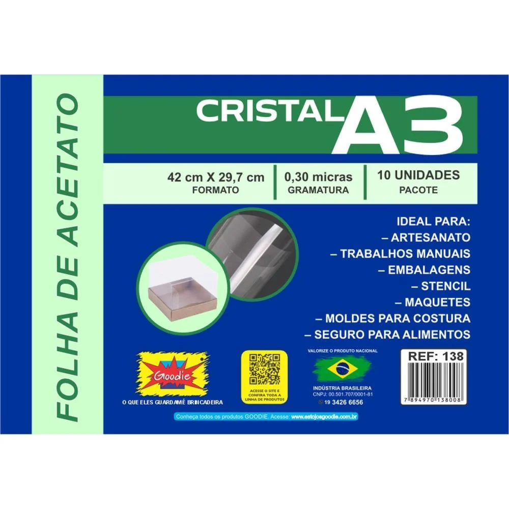 CAPA PARA ENCADERNACAO A3 ACETATO LISA 0,30 GOODIE (PCT.C/10) - imagem 3
