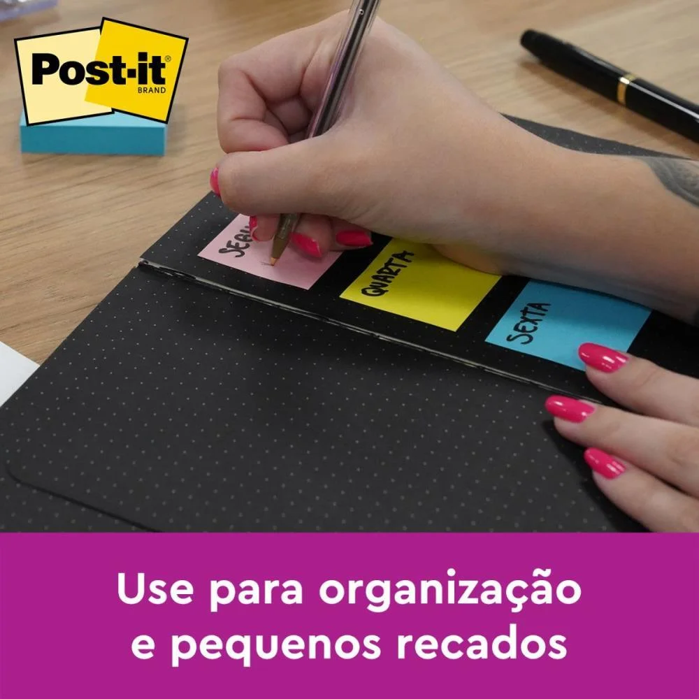 BLOCO DE RECADO POST-IT 653 NEON 38X50MM C/100FLS. 3M (PCT.C/04) - imagem 4