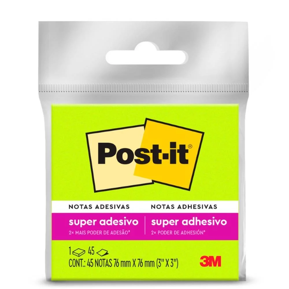BLOCO DE RECADO POST-IT 76X76MM VERDE 45FLS. 3M (UNIDADE) - imagem 2