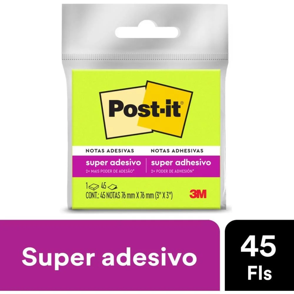 BLOCO DE RECADO POST-IT 76X76MM VERDE 45FLS. 3M (UNIDADE) - imagem 4