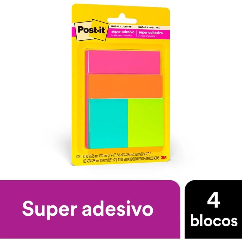 BLOCO DE RECADO POST-IT CASCATA MISTO 3M (PCT.C/04) - imagem 8
