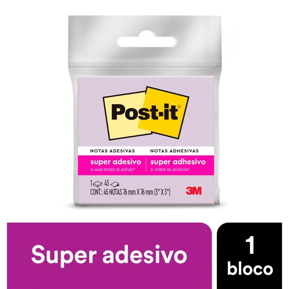 BLOCO DE RECADO POST-IT 76X76MM ROXO 45FLS 3M (UNIDADE) - imagem 3
