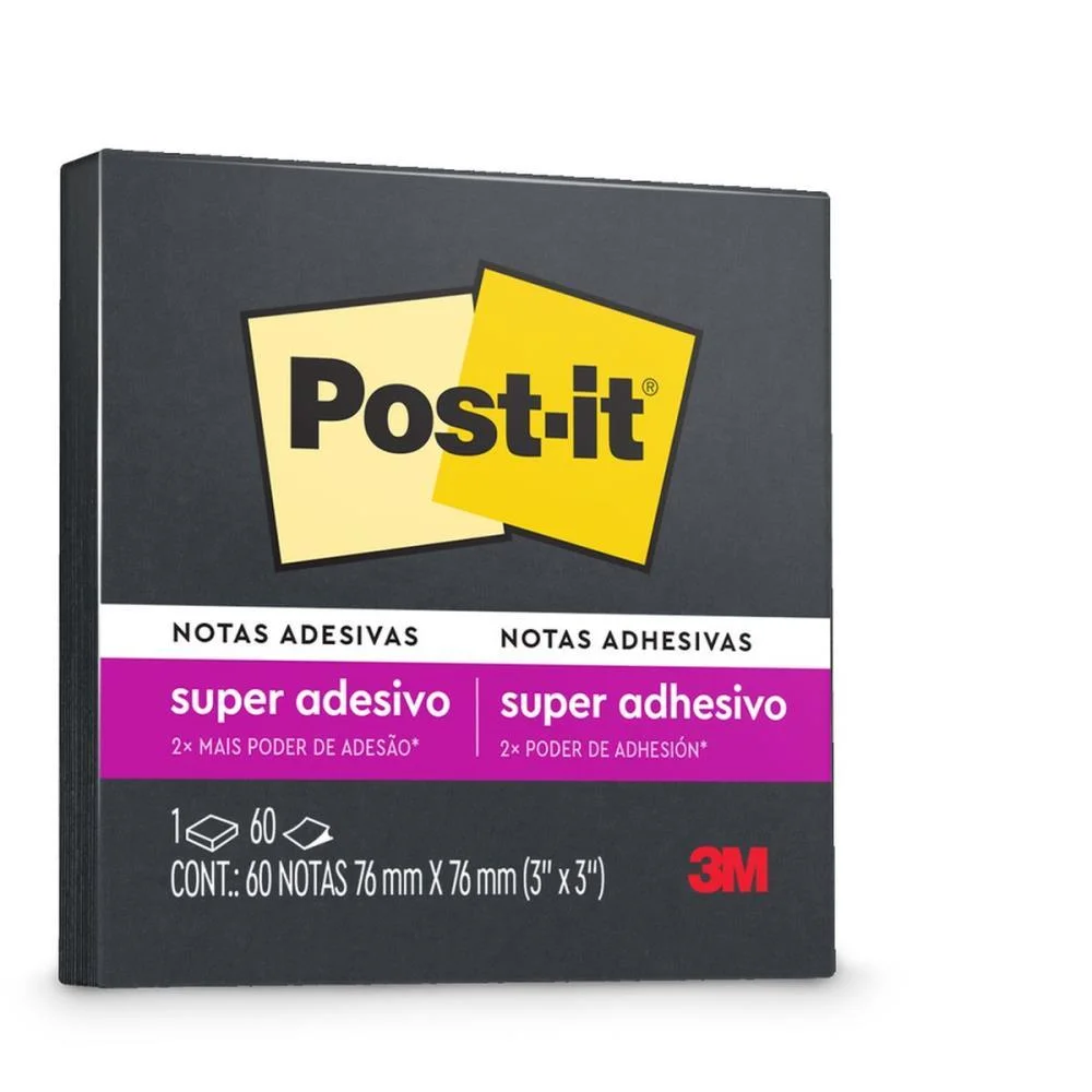 BLOCO DE RECADO POST-IT 76X76MM PRETO 60FLS. 3M (UNIDADE) - imagem 2