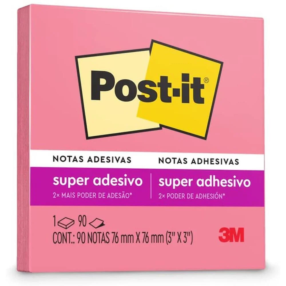 BLOCO DE RECADO POST-IT 76X76MM PINK 90FLS. 3M (UNIDADE) - imagem 2