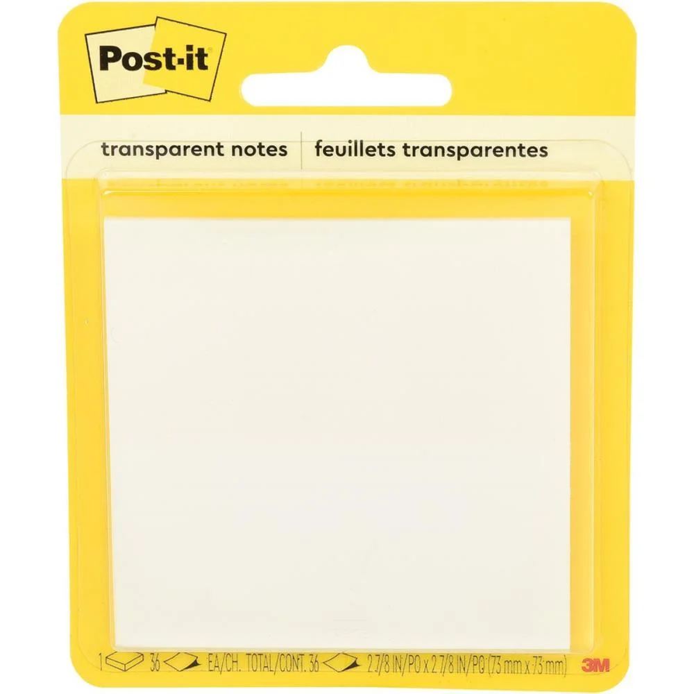 BLOCO DE RECADO POST-IT TRANSPARENTE 73X73MM C/36 FLS. 3M (UNIDADE) - imagem 2
