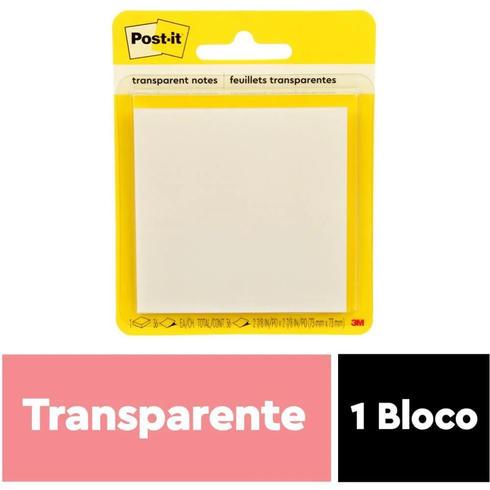 BLOCO DE RECADO POST-IT TRANSPARENTE 73X73MM C/36 FLS. 3M (UNIDADE) - imagem 8