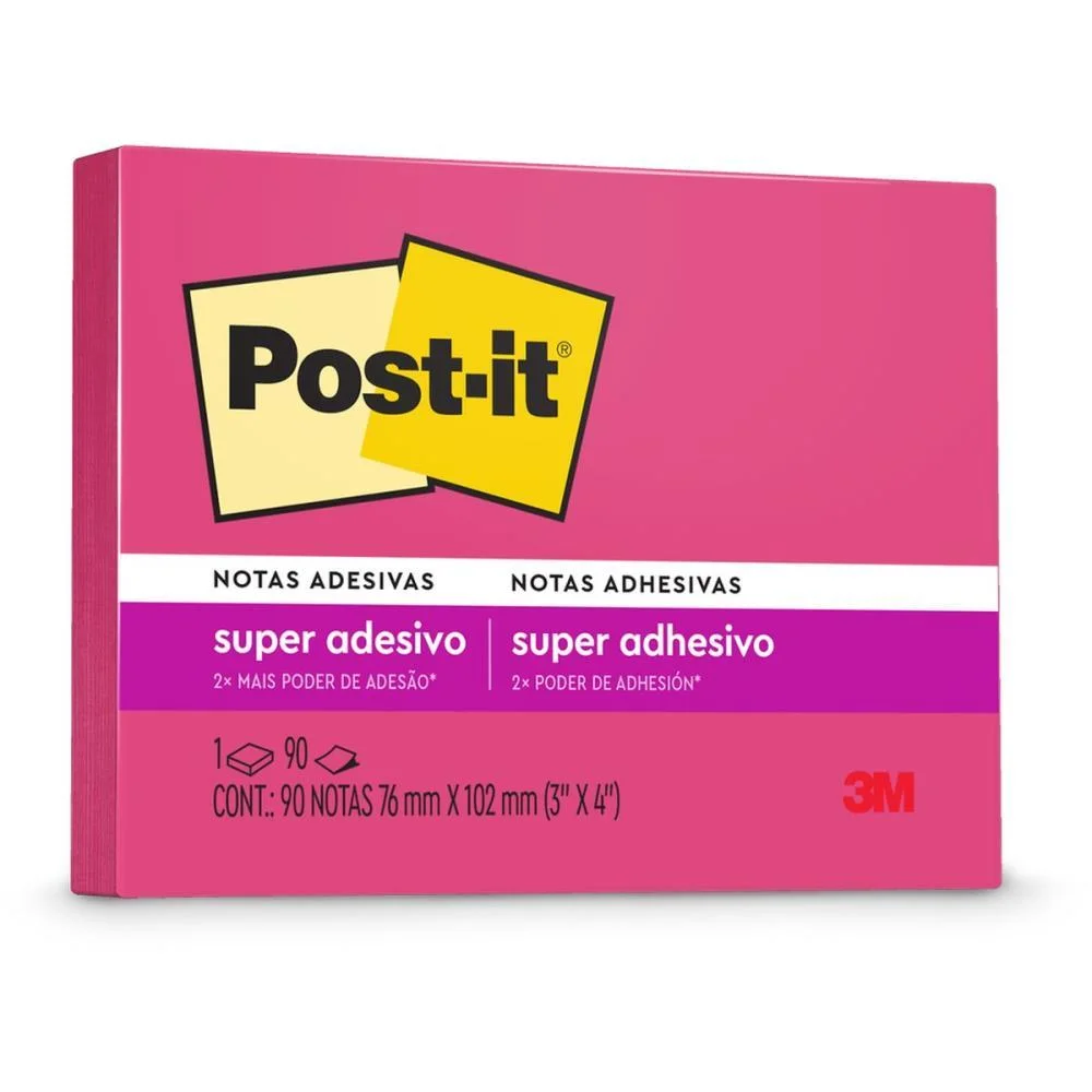BLOCO DE RECADO POST-IT 76X102MM ROSA 90FLS. 3M (UNIDADE) - imagem 2