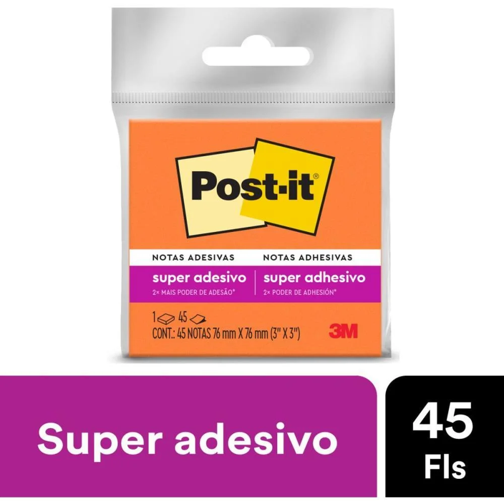 BLOCO DE RECADO POST-IT 76X76MM LARANJA 45FLS. 3M (UNIDADE) - imagem 4