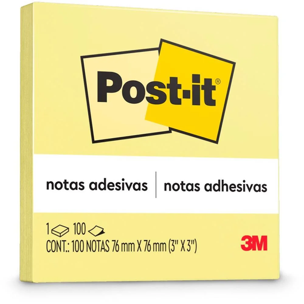 BLOCO DE RECADO POST-IT 76X76MM AMARELO 100FLS. 3M (UNIDADE) - imagem 3