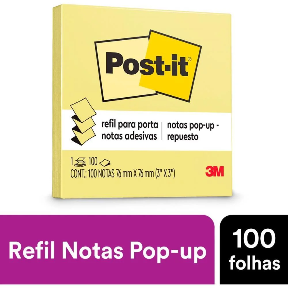BLOCO DE RECADO POST-IT 76X76MM AMARELO 100FLS. 3M (UNIDADE) - imagem 4