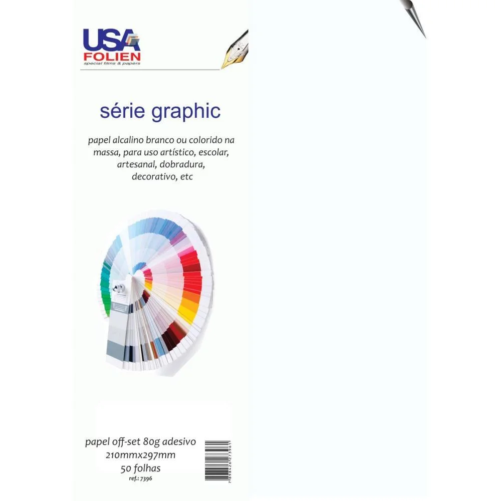 PAPEL PARA IMPRESSAO A4 OFFSET ADESIVO BRANCO 80G. USA FOLIEN (PCT.C/50) - imagem 2