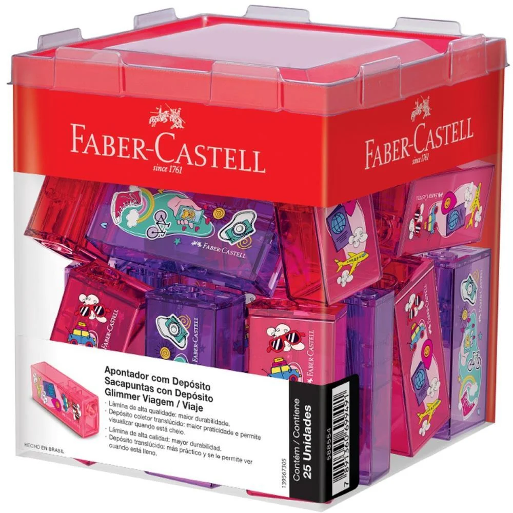 APONTADOR COM DEPOSITO GLIMMER VIAGEM 2 MODELOS FABER-CASTELL (DP.C/25) - imagem 3