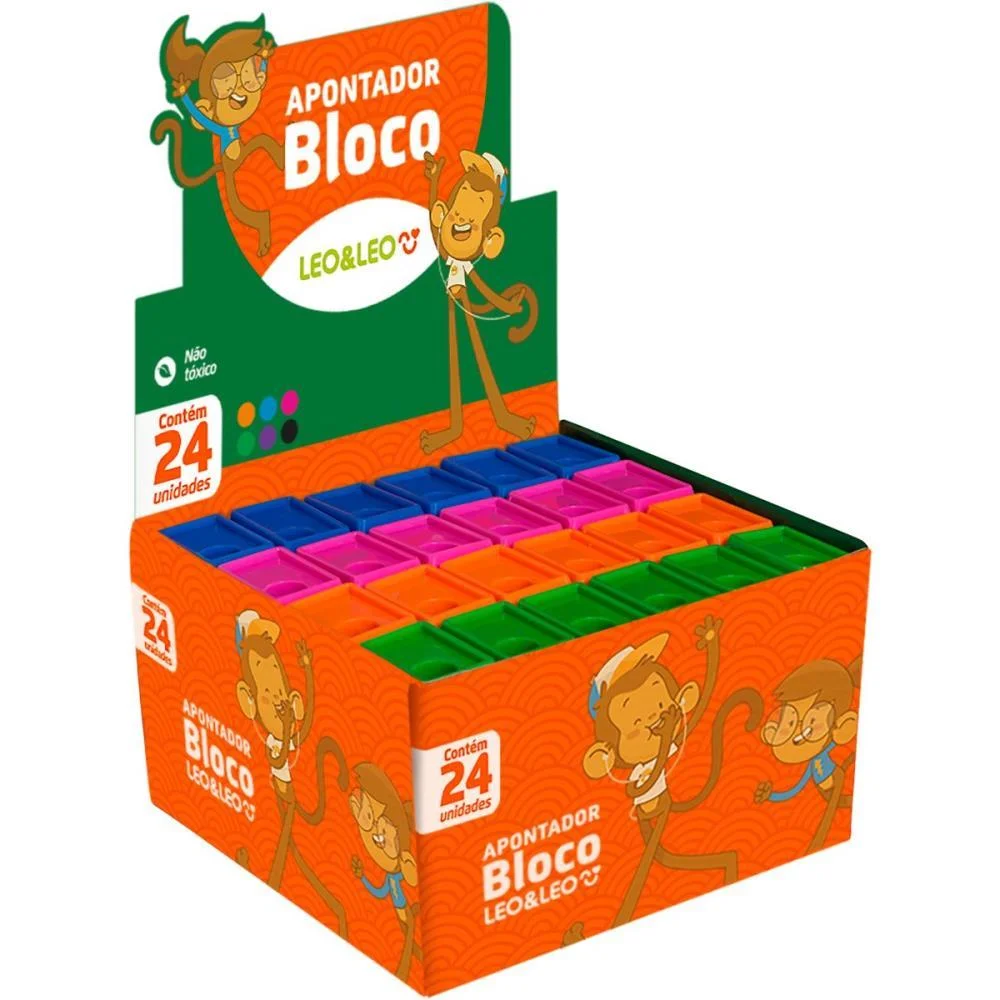 APONTADOR COM DEPOSITO BLOCO 6CM CORES SORTIDAS LEONORA (CX.C/24) - imagem 3