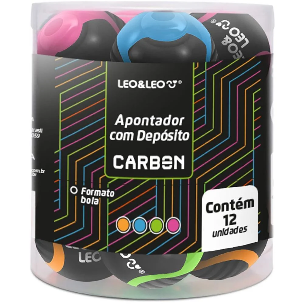 APONTADOR COM DEPOSITO CARBON LINE BOLA 4 CORES LEONORA (POTE-12) - imagem 2