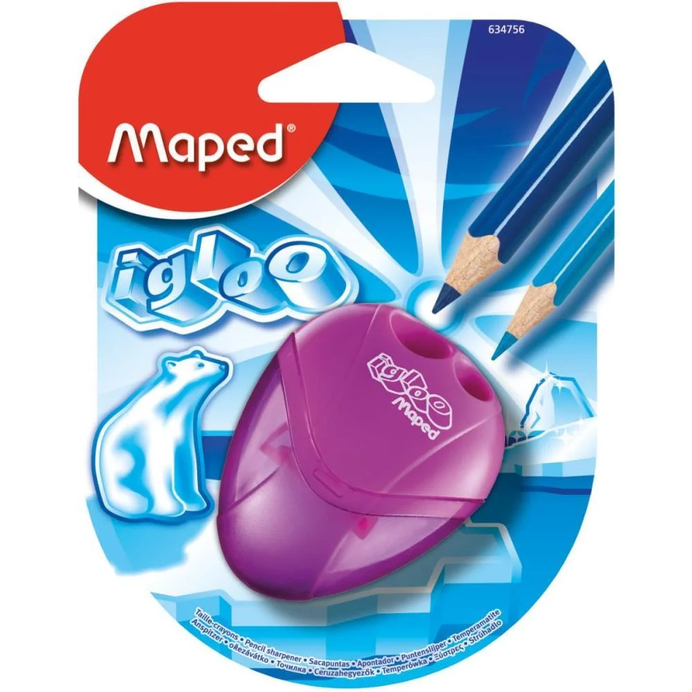 APONTADOR COM DEPOSITO 2 FUROS I-GLOO PLASTICO CORES SORTIDAS MAPED (DP.C/25) - imagem 4