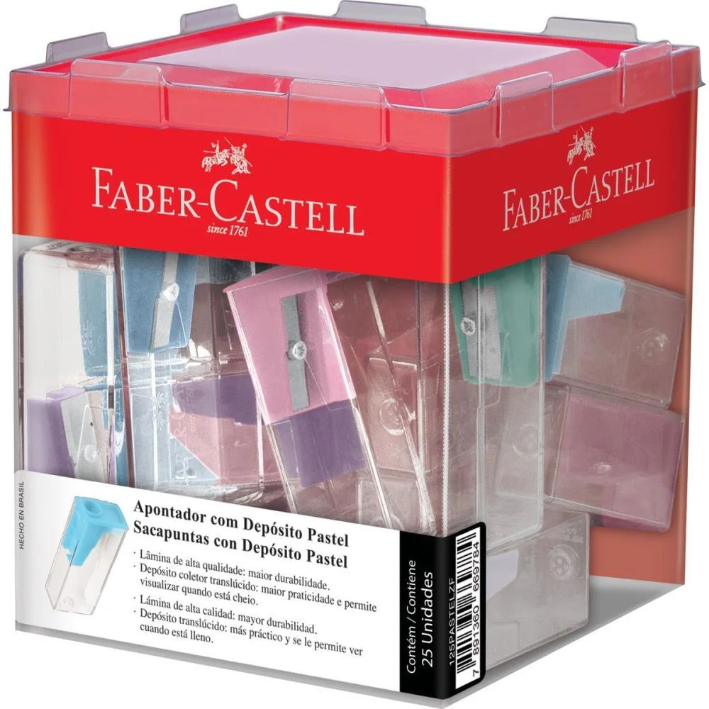 APONTADOR COM DEPOSITO TONS PASTEL (S) FABER-CASTELL (DP.C/25) - imagem 3