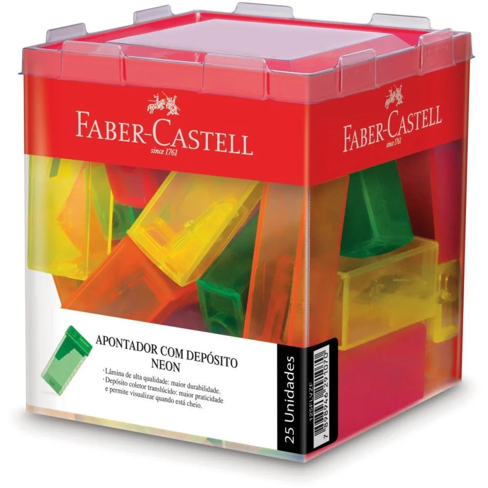 APONTADOR COM DEPOSITO TRANSPARENTE CORES NEON FABER-CASTELL (DP.C/25) - imagem 2