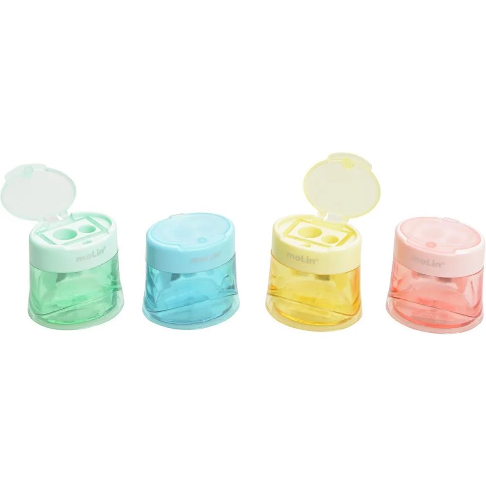 APONTADOR COM DEPOSITO 2 FUROS SPACE TONS PASTEL NORMAL/JUMB MOLIN (CX.C/12) - imagem 2