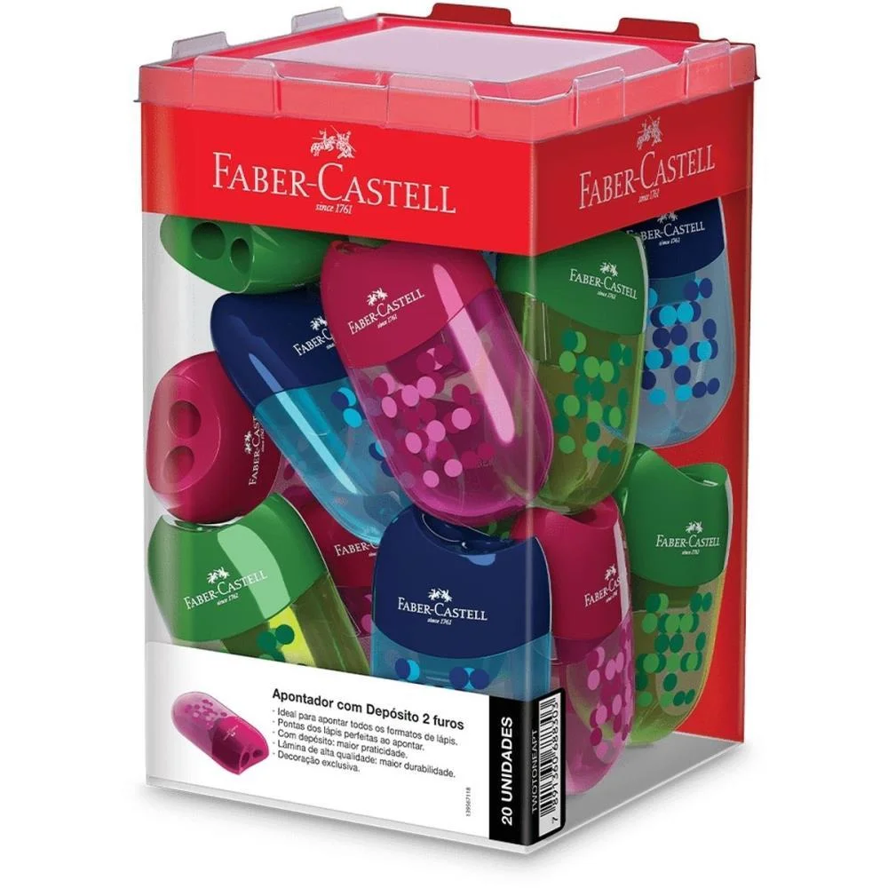 APONTADOR COM DEPOSITO TWO TONE 3 CORES FABER-CASTELL (DP.C/20) - imagem 3