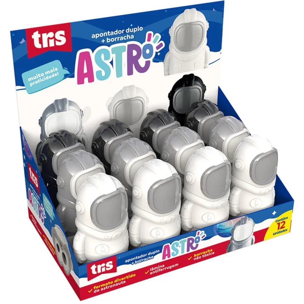 APONTADOR COM DEPOSITO DECOR. TRIS ASTRO 2EM1 C/BORRACH.3COR SUMMIT (DP.C/12) - imagem 2