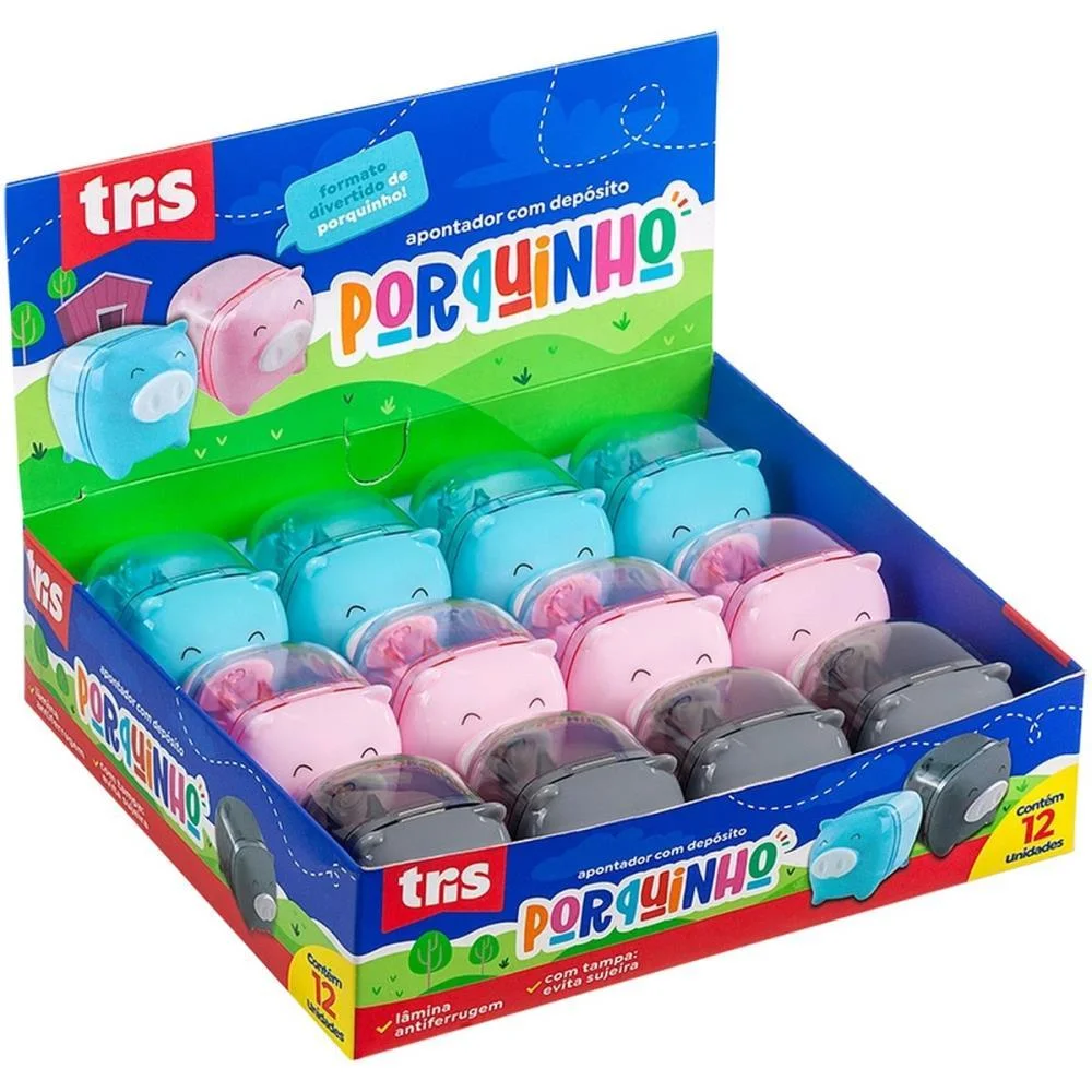 APONTADOR COM DEPOSITO DECOR. TRIS PORQUINHO 3 CORES SUMMIT (DP.C/12) - imagem 2