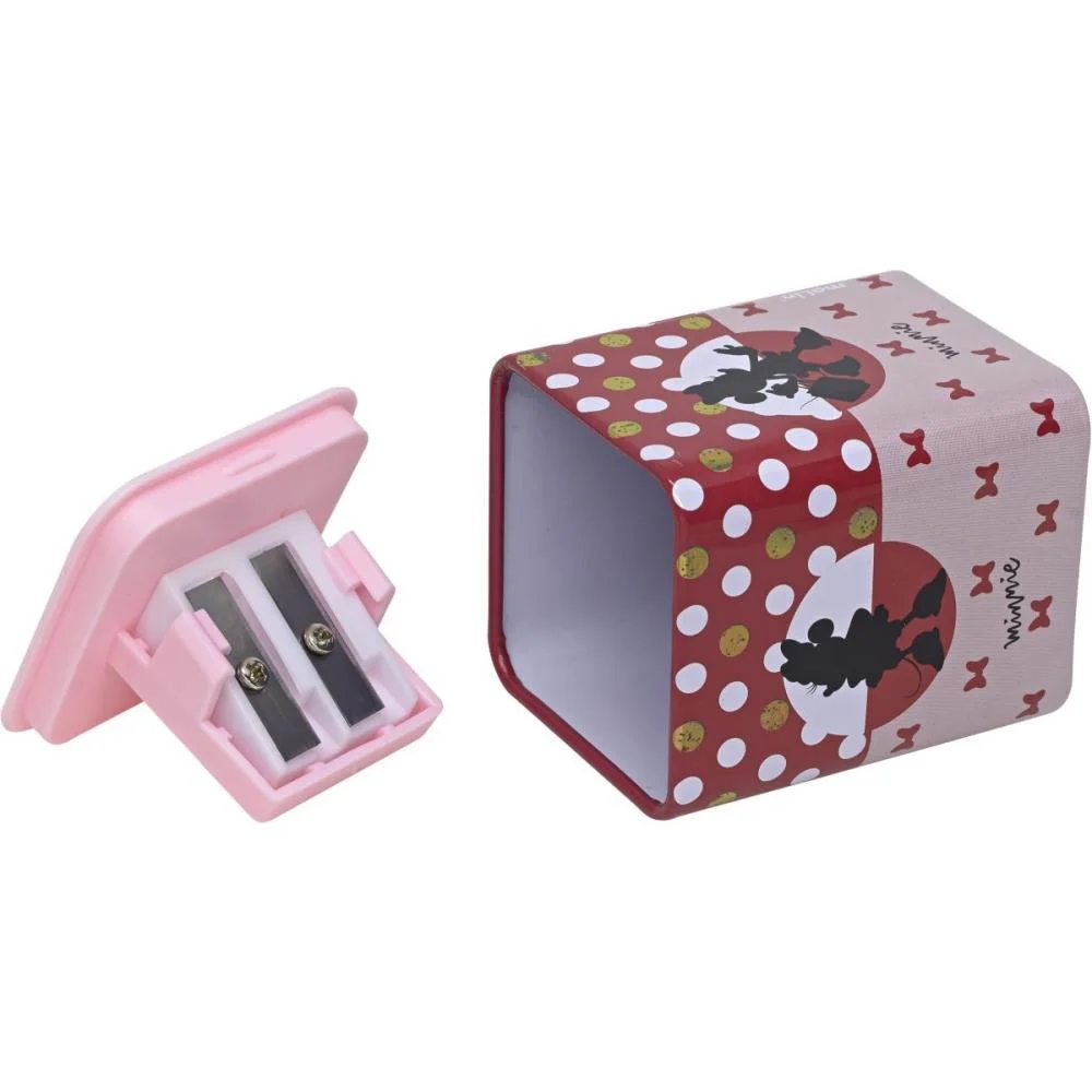 APONTADOR COM DEPOSITO 2 FUROS MINNIE QUADRADO METALICO 4MOD MOLIN (DP.C/12) - imagem 3