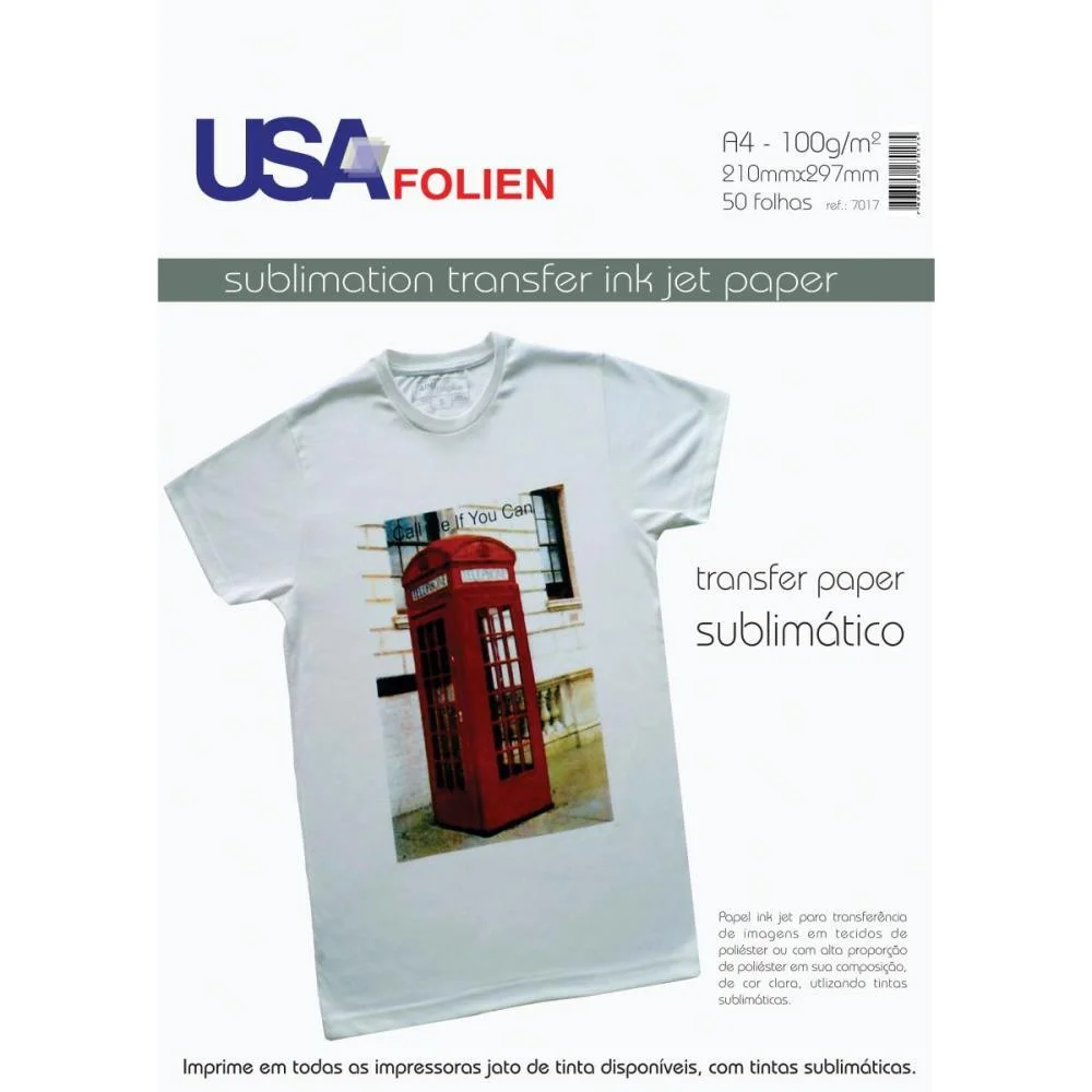 PAPEL TRANSFER P/SUBLIMACAO A4 100G USA FOLIEN (PCT.C/50) - imagem 2