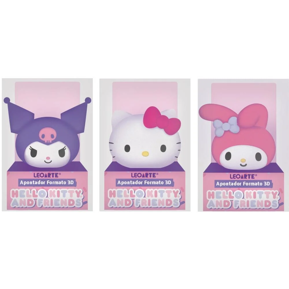 APONTADOR SEM DEPOSITO HELLO KITTY 3D 3 MODELOS LEONORA (DP.C/16) - imagem 5