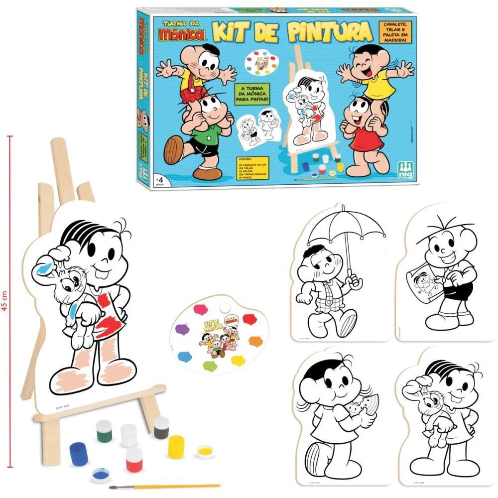 BRINQUEDO PARA COLORIR T.DA MONICA KIT DE PINTURA NIG BRINQUEDOS (UNIDADE) - imagem 2