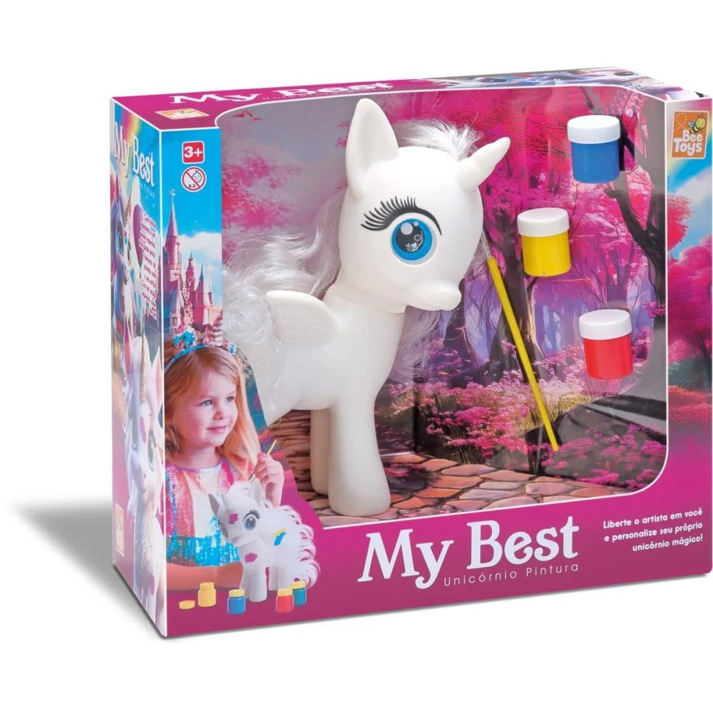 BRINQUEDO PARA COLORIR MY BEST UNICORNIO 21CM C/GUACH BEE TOYS (UNIDADE) - imagem 5