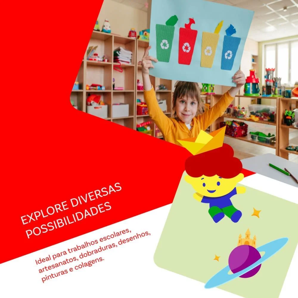 PAPEL CARTOLINA VERDE ESCOLAR 50X66CM 140G. CHAMEX (PCT.C/100) - imagem 5