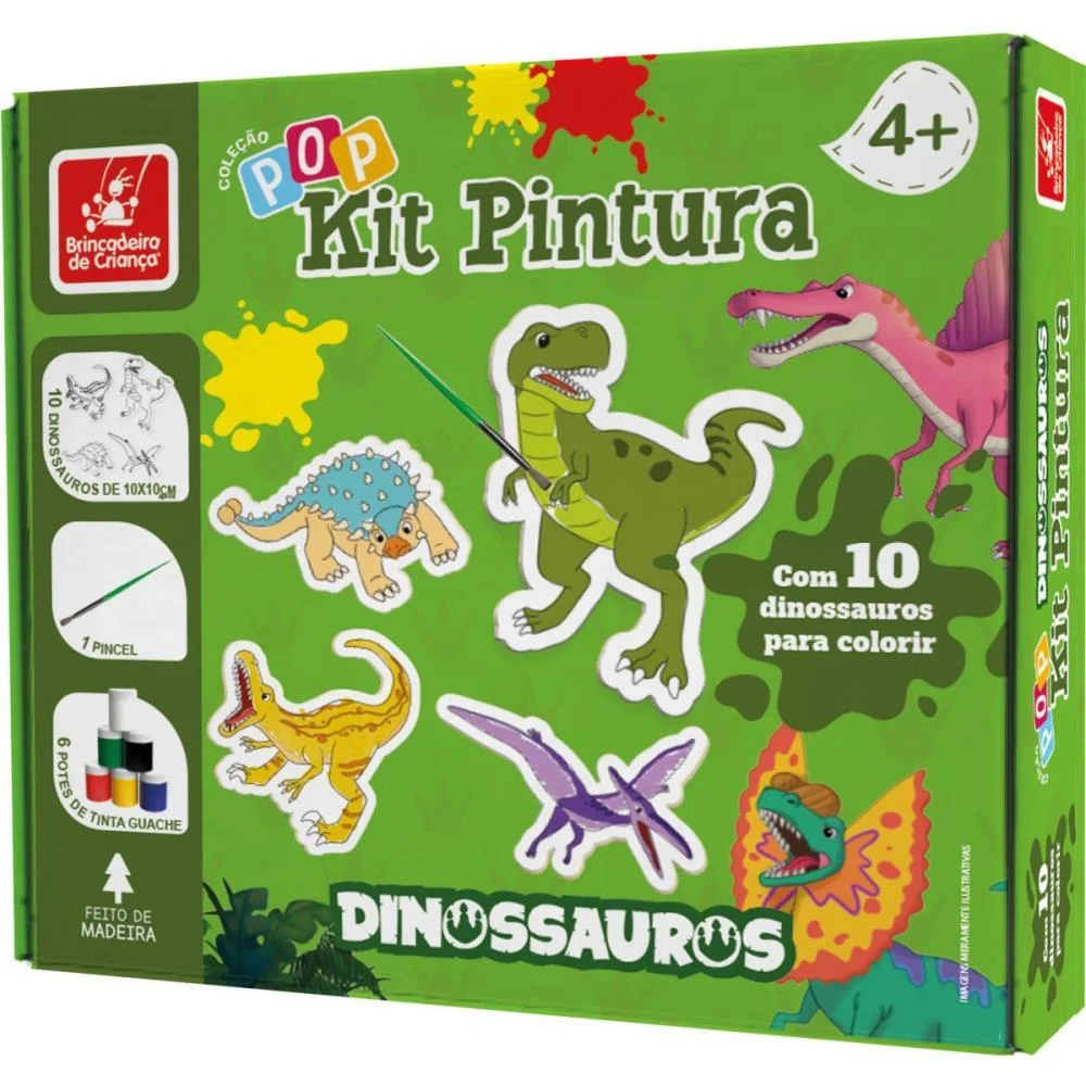 BRINQUEDO PARA COLORIR DINOSSAUROS KIT POP C/10 TELAS BRINC. DE CRIANCA (UNIDADE) - imagem 3