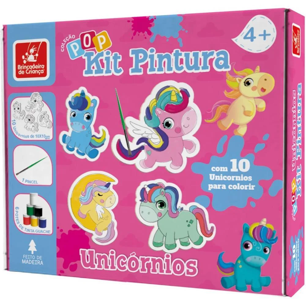 BRINQUEDO PARA COLORIR UNICORNIOS KIT POP C/10 TELAS BRINC. DE CRIANCA (UNIDADE) - imagem 3