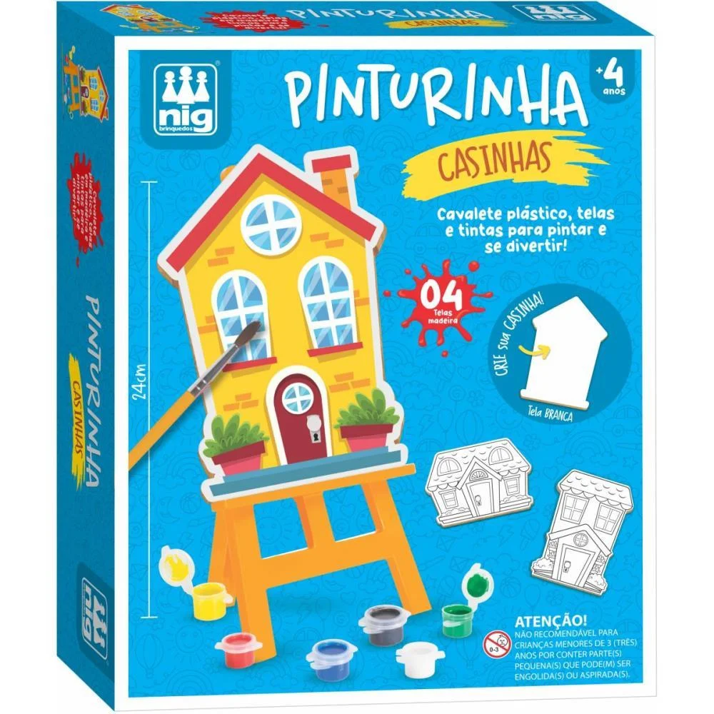 BRINQUEDO PARA COLORIR KIT PINTURINHA CASINHAS NIG BRINQUEDOS (UNIDADE) - imagem 5