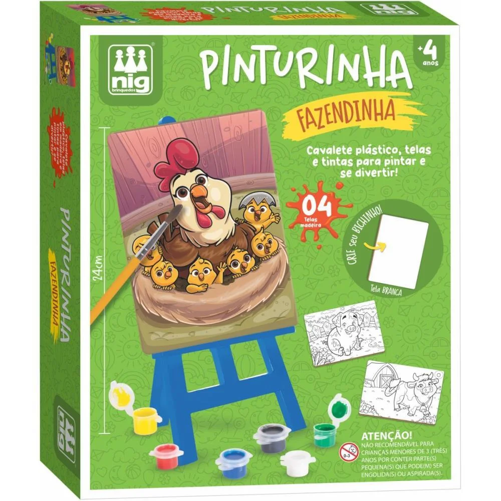 BRINQUEDO PARA COLORIR KIT PINTURINHA FAZENDINHA NIG BRINQUEDOS (UNIDADE) - imagem 5