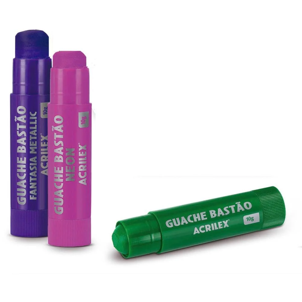 TINTA GUACHE BASTÃO METTALIC C/06 CORES ACRILEX (ESTOJO) - imagem 5