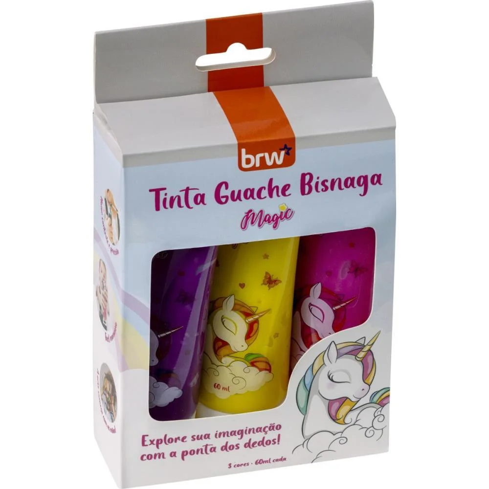 TINTA GUACHE BISNAGA MAGIC 3 CORES 60ML BRW (CAIXA) - imagem 6