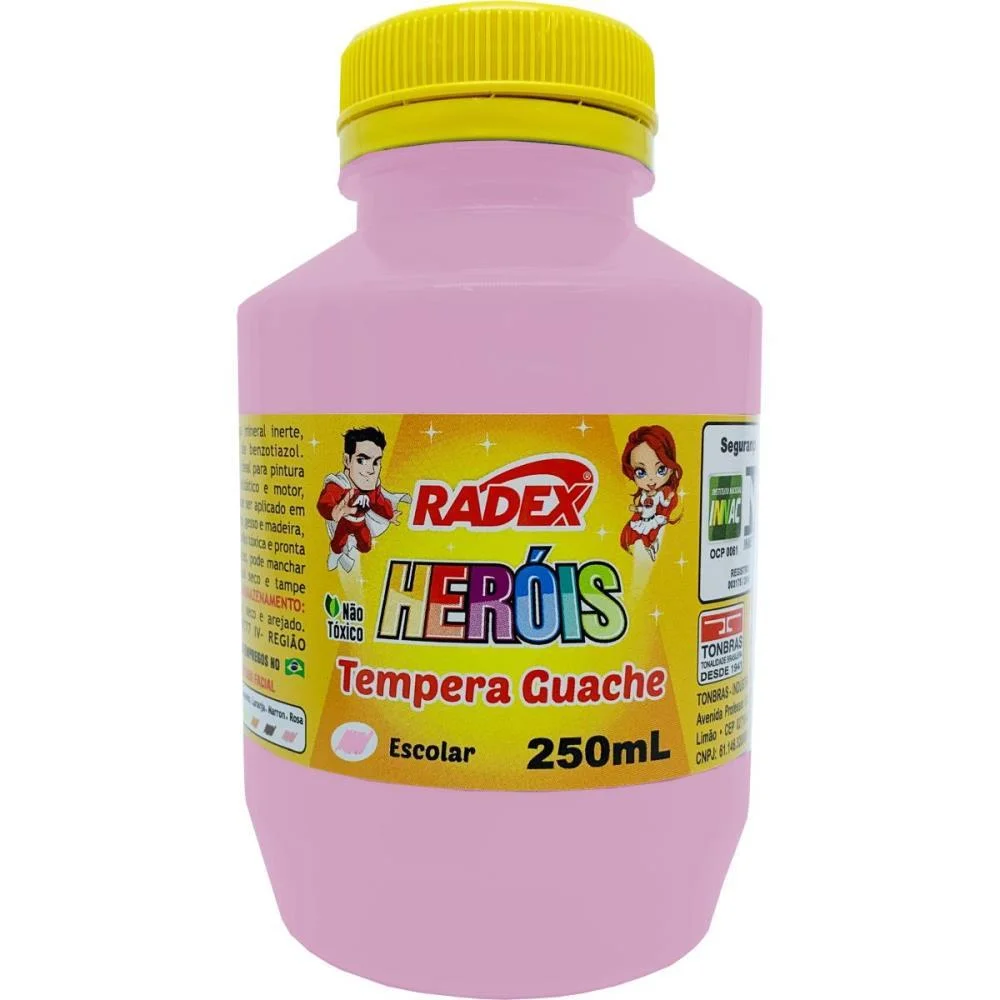 TINTA GUACHE 250ML ROSA RADEX (PCT.C/03) - imagem 3