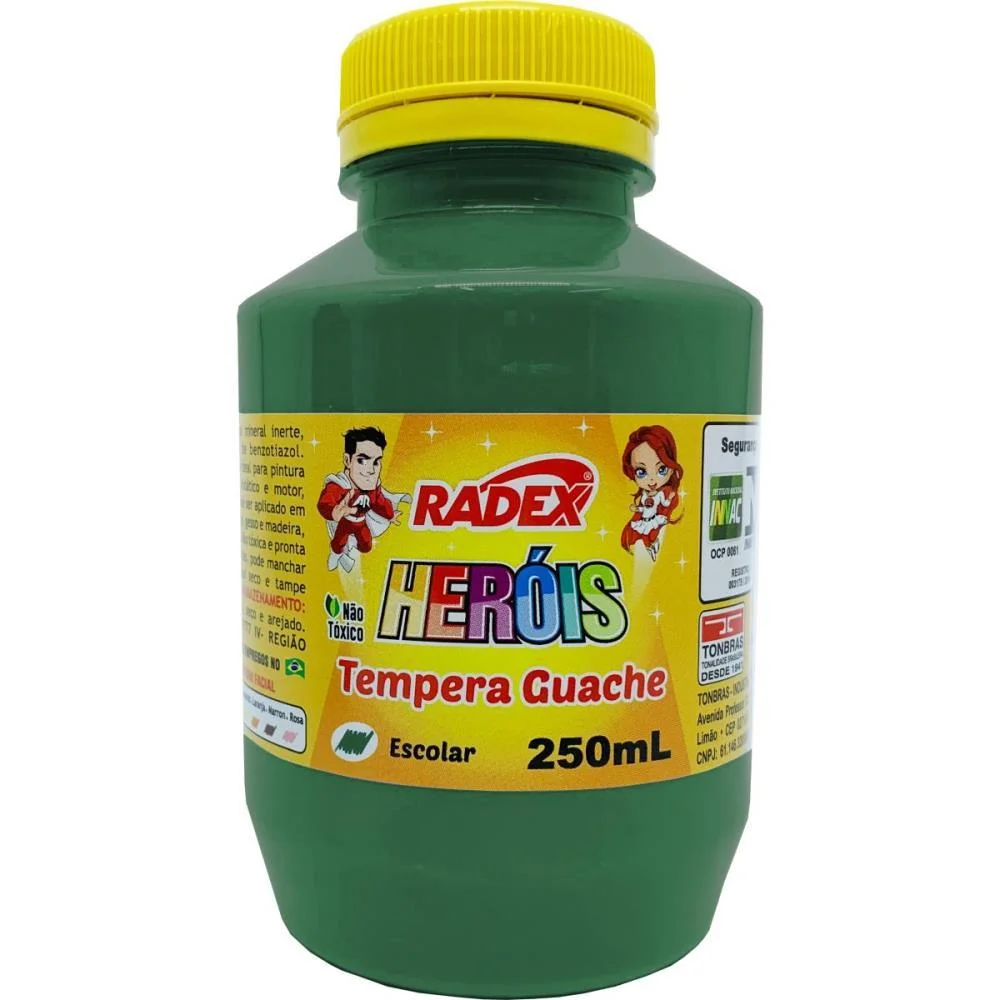 TINTA GUACHE 250ML VERDE RADEX (PCT.C/03) - imagem 3