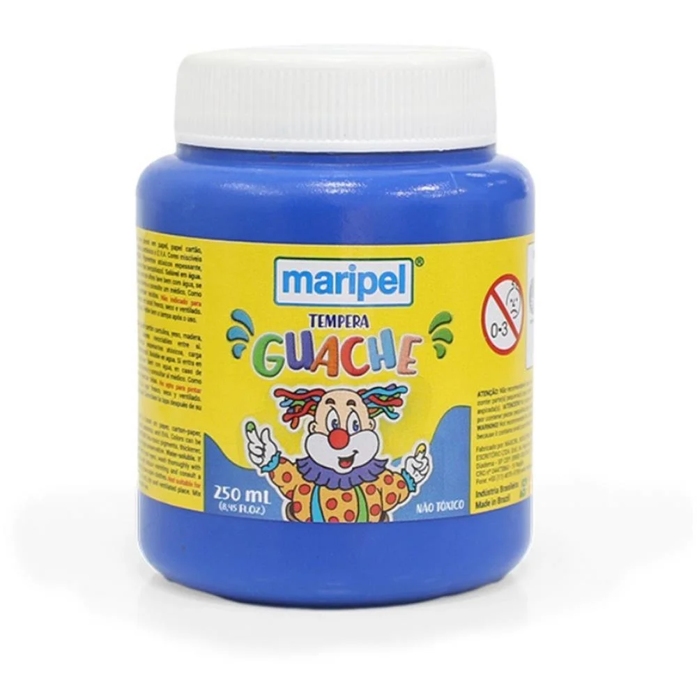 TINTA GUACHE 250ML AZUL ESCURO MARIPEL (CX.C/06) - imagem 3