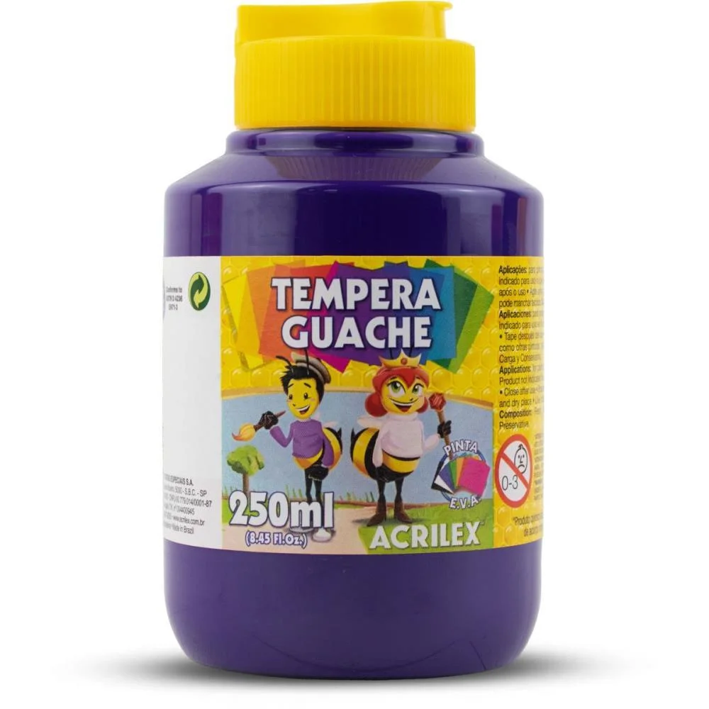 TINTA GUACHE 250ML VIOLETA ACRILEX (PCT.C/03) - imagem 3