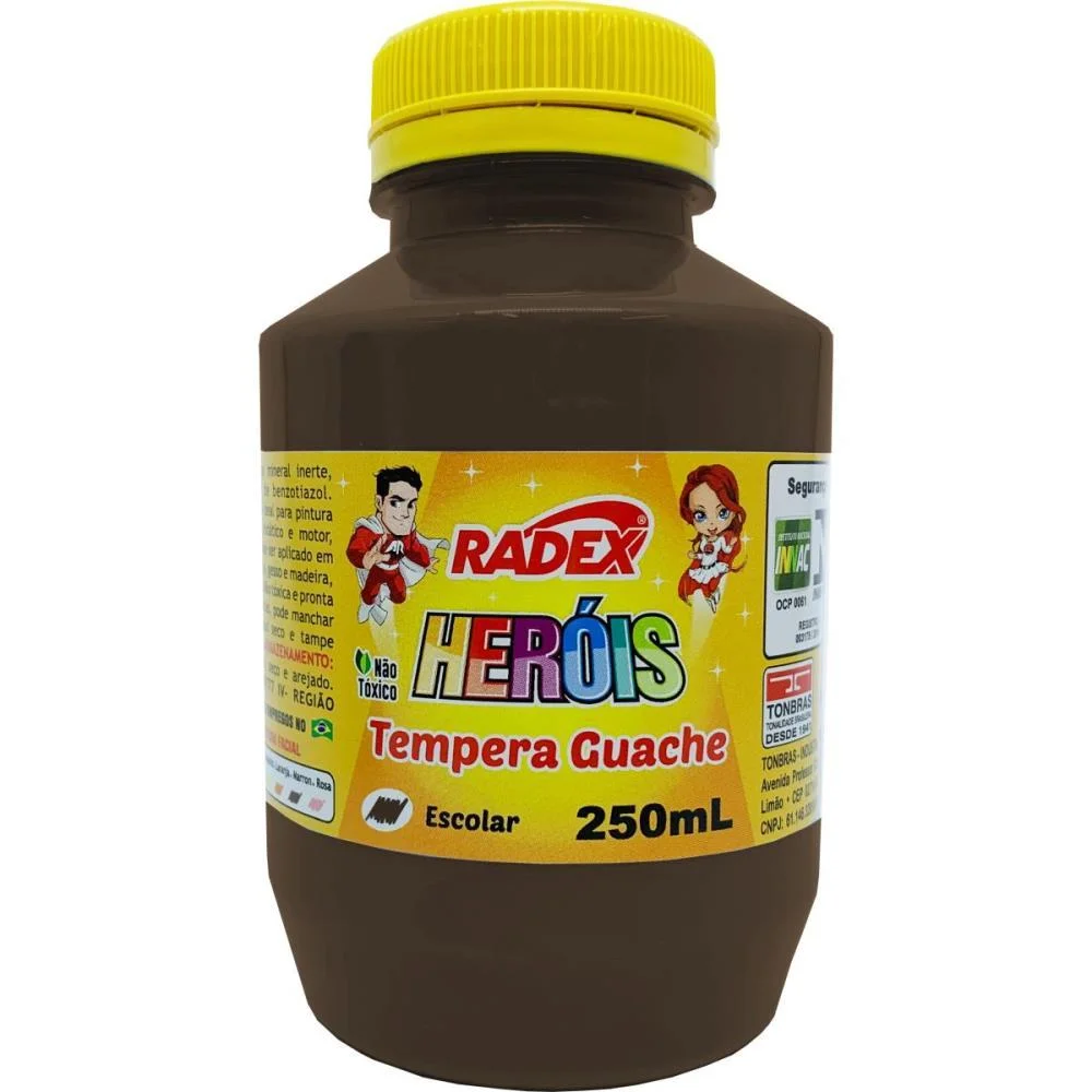 TINTA GUACHE 250ML MARROM RADEX (PCT.C/03) - imagem 3