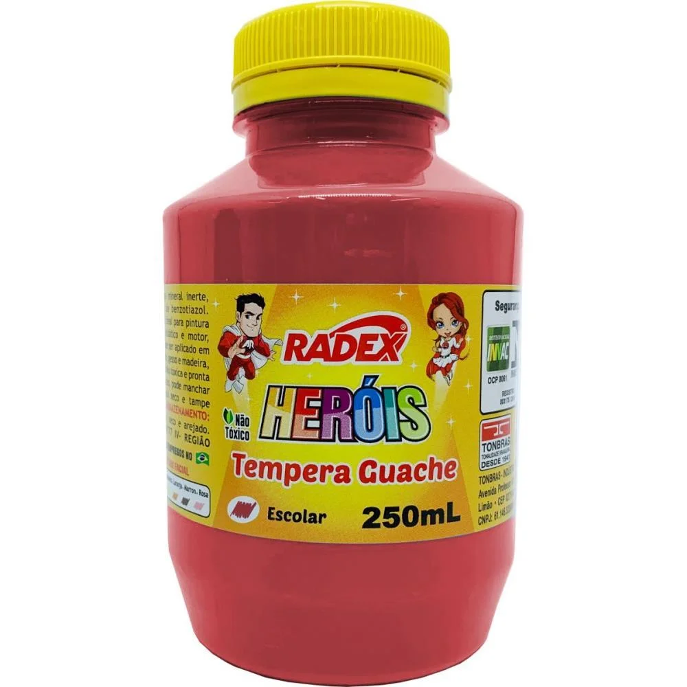 TINTA GUACHE 250ML VERMELHO RADEX (PCT.C/03) - imagem 2