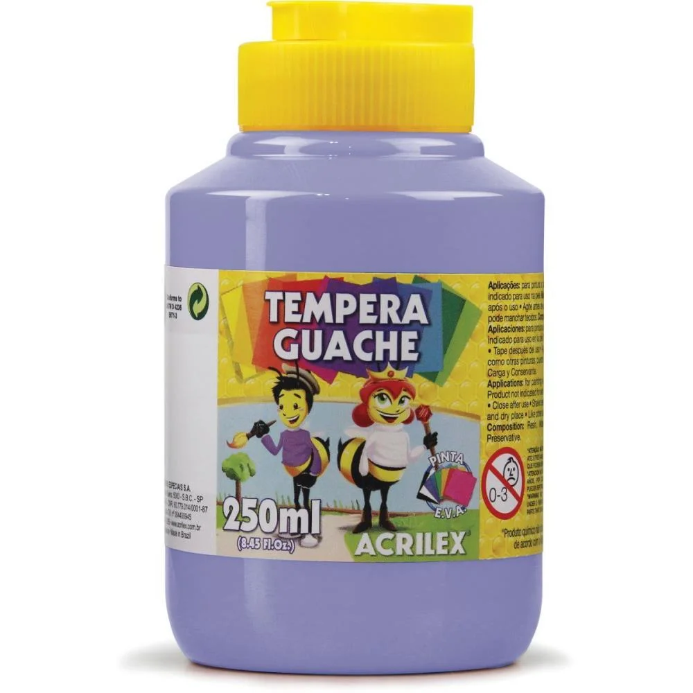 TINTA GUACHE 250ML LILAS ACRILEX (PCT.C/03) - imagem 2