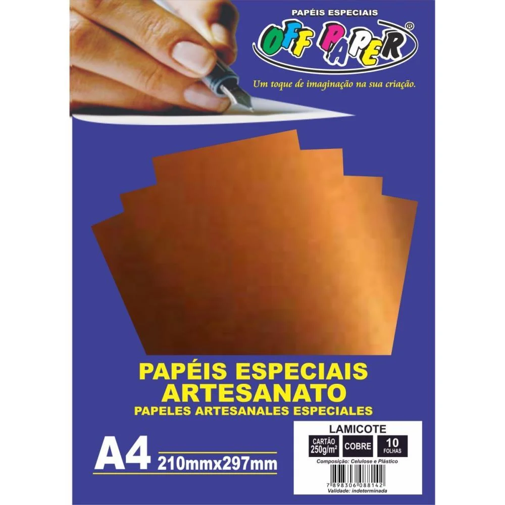 PAPEL LAMINADO LAMICOTE A4 250G COBRE OFF PAPER (PCT.C/10) - imagem 2