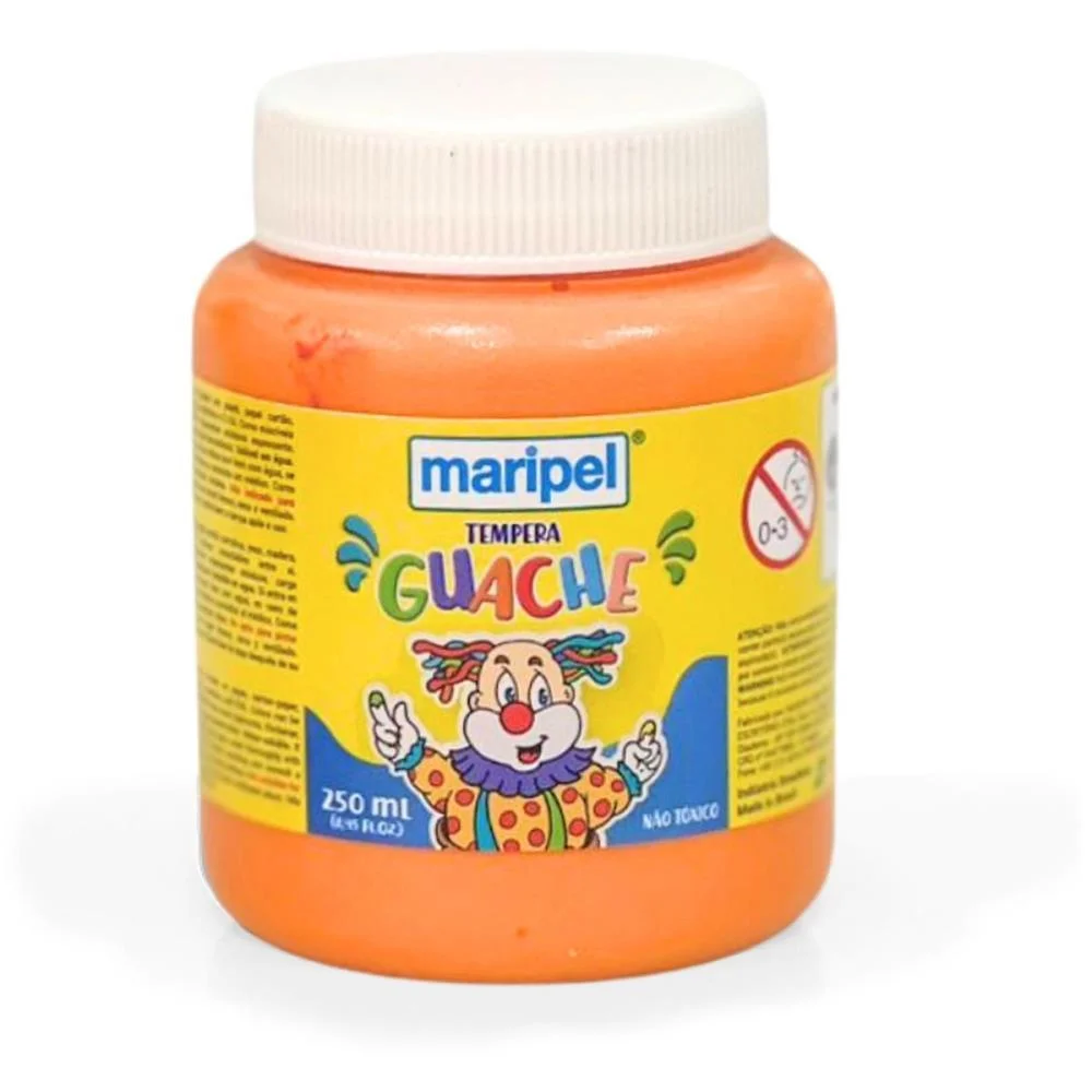 TINTA GUACHE 250ML LARANJA MARIPEL (CX.C/06) - imagem 2