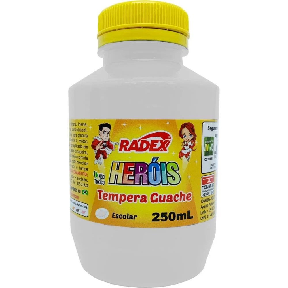 TINTA GUACHE 250ML BRANCO RADEX (PCT.C/03) - imagem 2