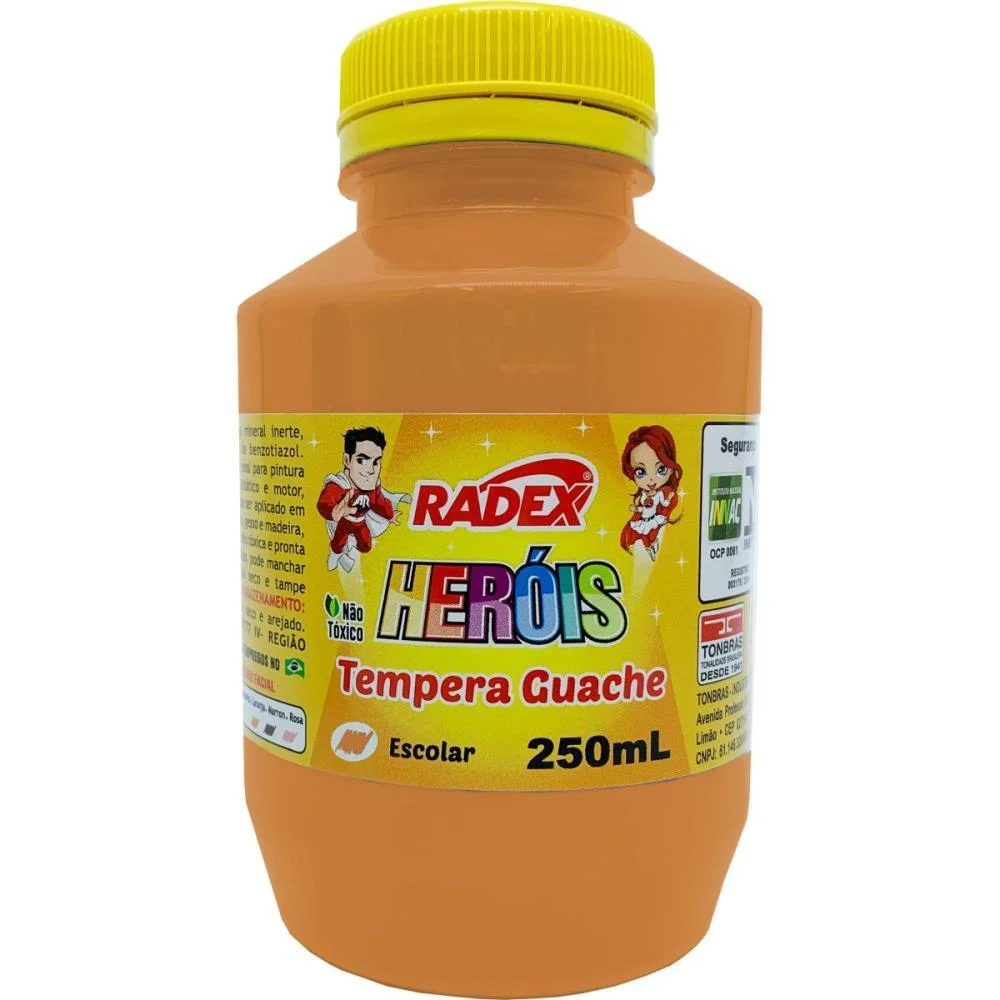 TINTA GUACHE 250ML LARANJA RADEX (PCT.C/03) - imagem 2